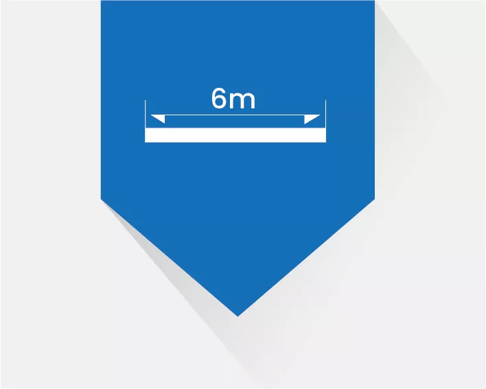 Maximális feldolgozási hossz 6 m