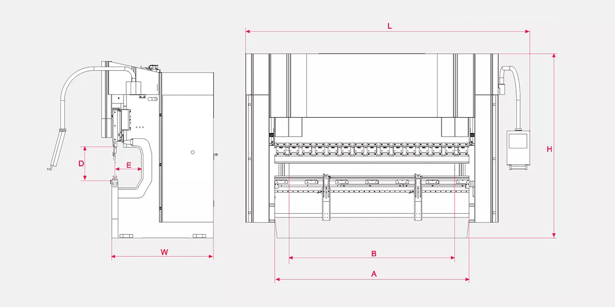 Senfeng BDE10032 élhajlító gép méretek